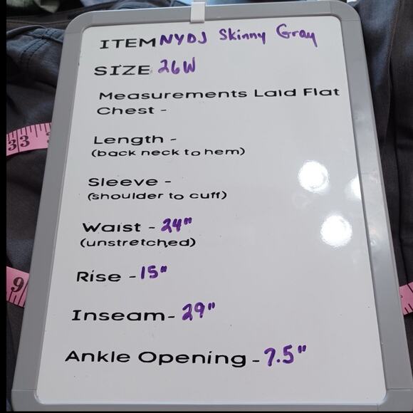 NYDJ Higher Rise AMI SKINNY Jeans Plus Size 26W Gilt Gray Wash Lift Tuck NEW - Picture 8 of 8